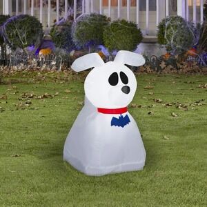 Way To‎ Celebrate Dog in Ghost 3.5 Ft Halloween Airblown Inflatable Lights Up